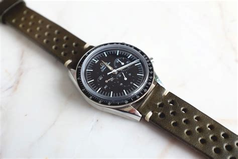 omega speedmaster first omega in space leather strap|omega speedmaster replacement strap.